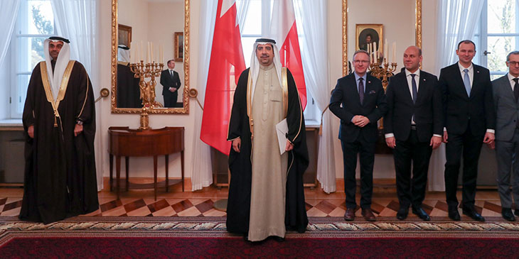 Ambasador Bahrajnu podczas składania listów uwierzytelniających Prezydentowi RP (foto: Grzegorz Jakubowski/KPRP)